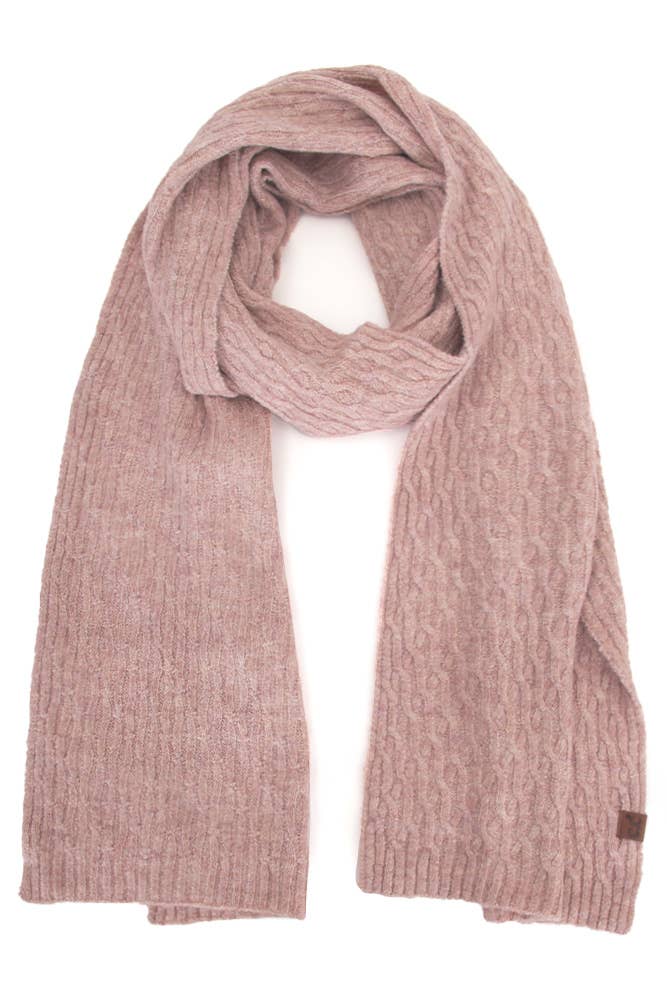 Recycled Fiber Winter Scarf: Taupe