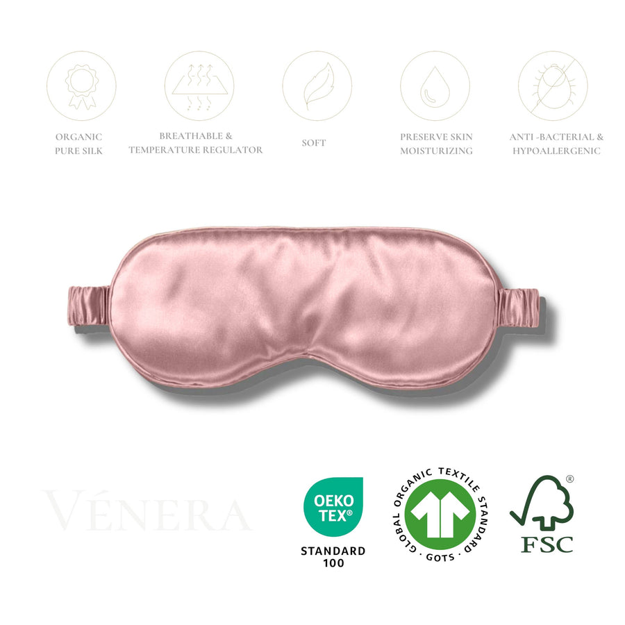 100% Pure Silk 3D Contour Sleep Mask - Rose Gold