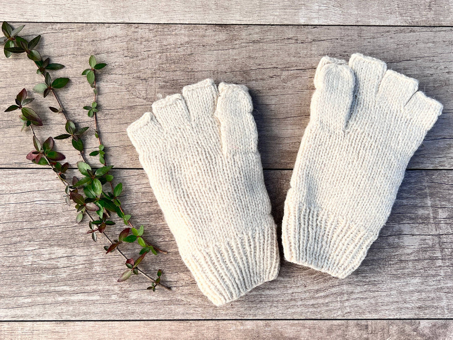 Alpaca Hand Crocheted Cable Knit Mittens