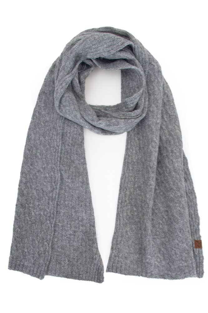 Recycled Fiber Winter Scarf: Taupe