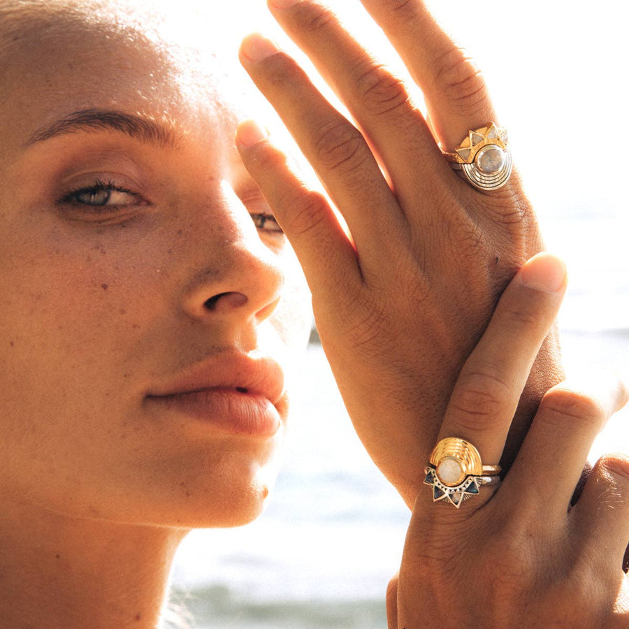 Your Light Ring || Moonstone & Gold Vermiel