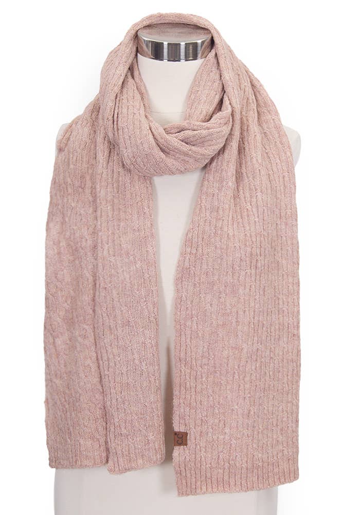 Recycled Fiber Winter Scarf: Taupe