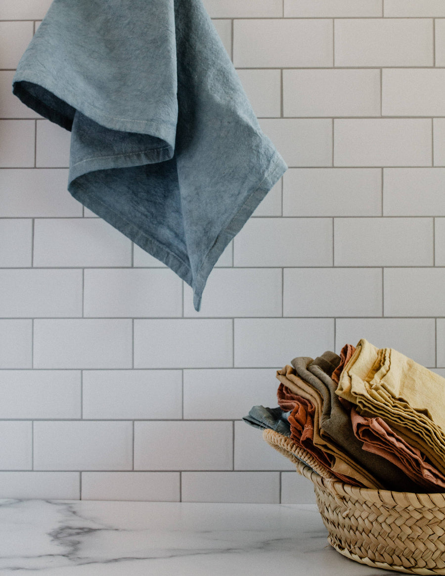 Plant dyed Organic cotton Kitchen Towel: Khaki brown