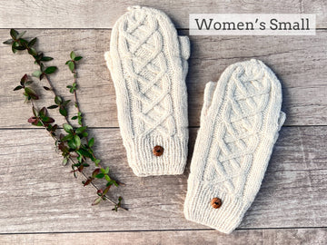 Alpaca Hand Crocheted Cable Knit Mittens