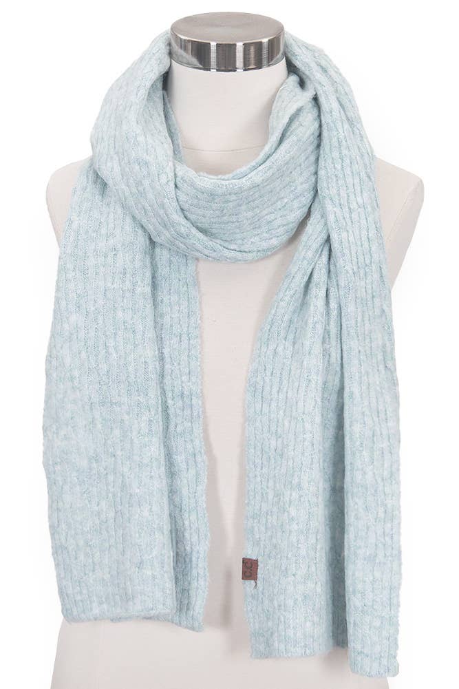 Recycled Fiber Winter Scarf: Taupe