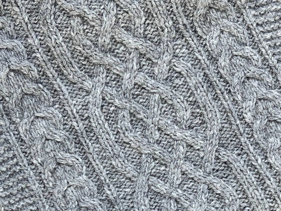 Alpaca Hand Crocheted Cable Knit Scarves - Grey