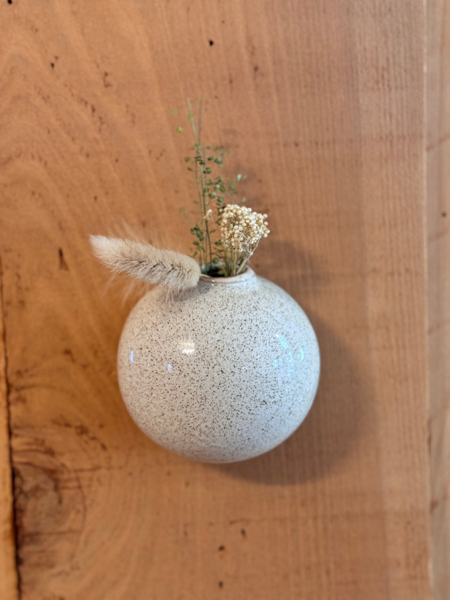 Small Wall Bubble Vase - Flecked White