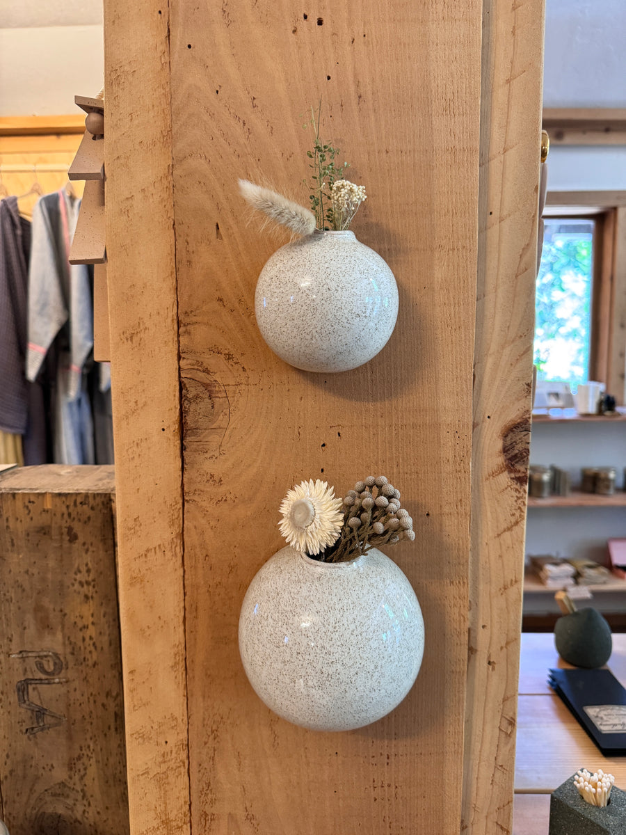 Small Wall Bubble Vase - Flecked White