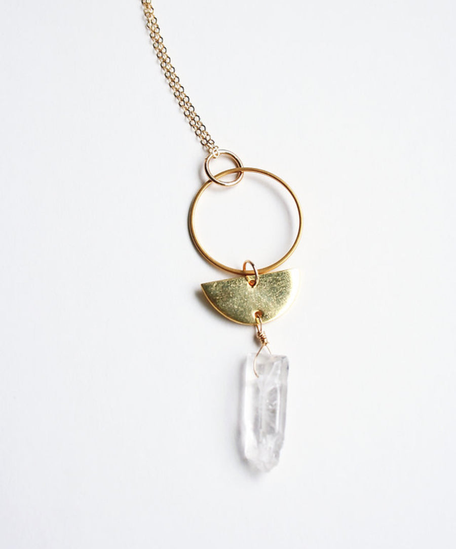 Crystal Half Moon Necklace