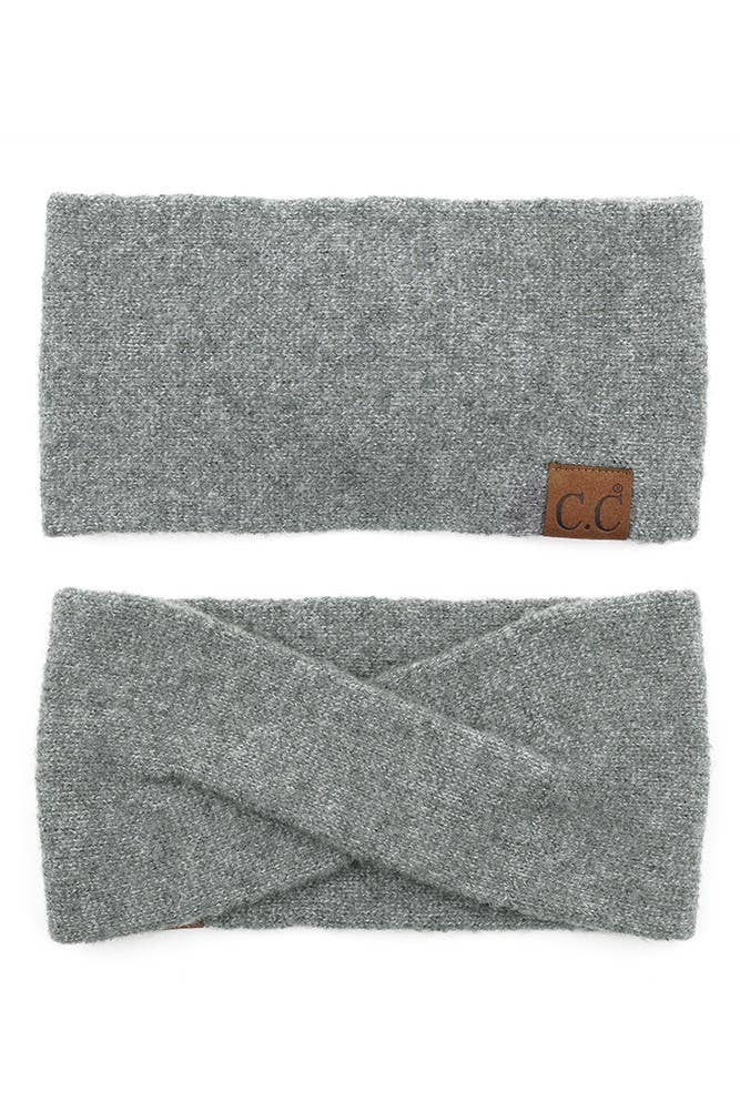 Soft Recycled Fiber Headwrap/Ear Warmer: Grey