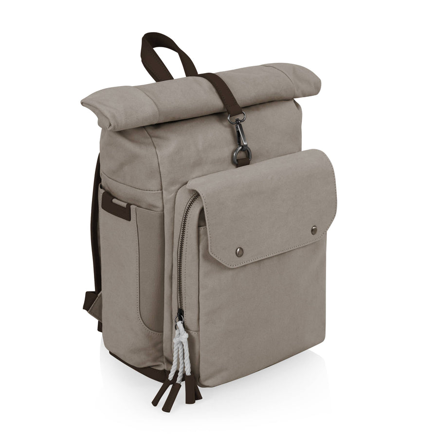 Roll Top Picnic Backpack Cooler: Gray