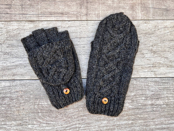 Hand Crocheted Cable Knit Mittens