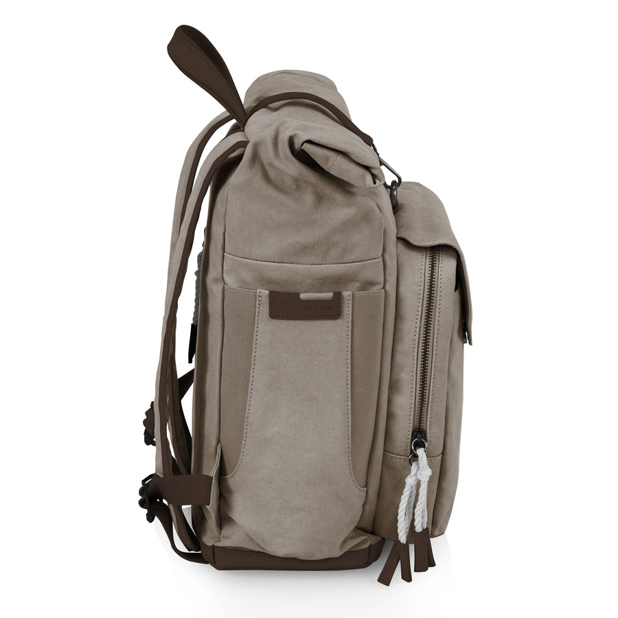 Roll Top Picnic Backpack Cooler: Gray