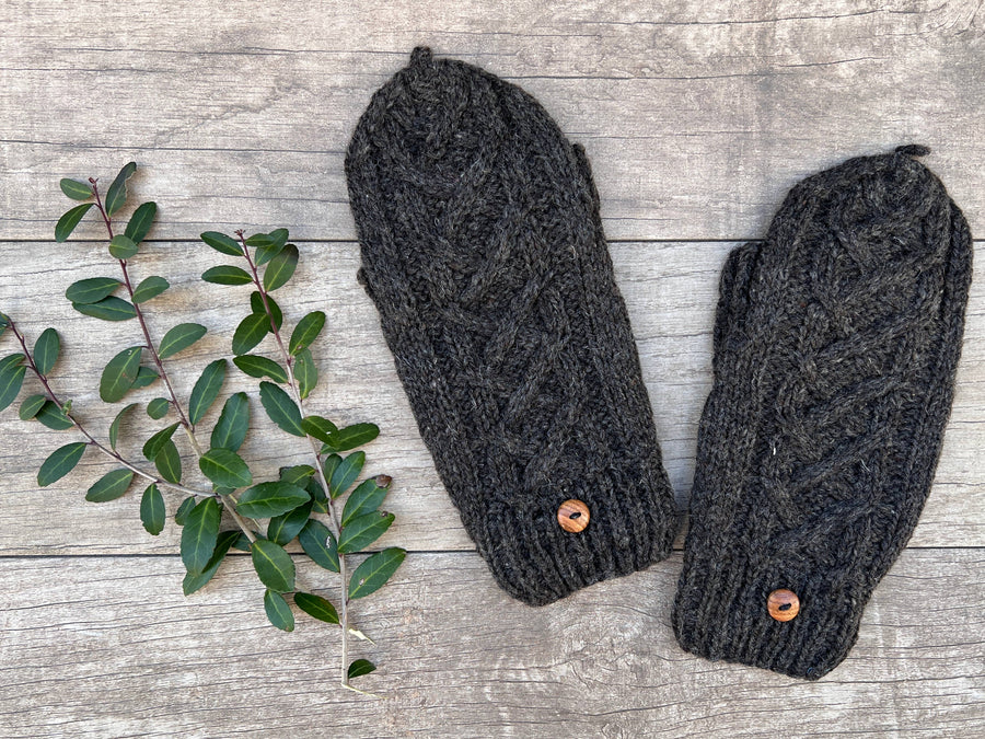 Hand Crocheted Cable Knit Mittens