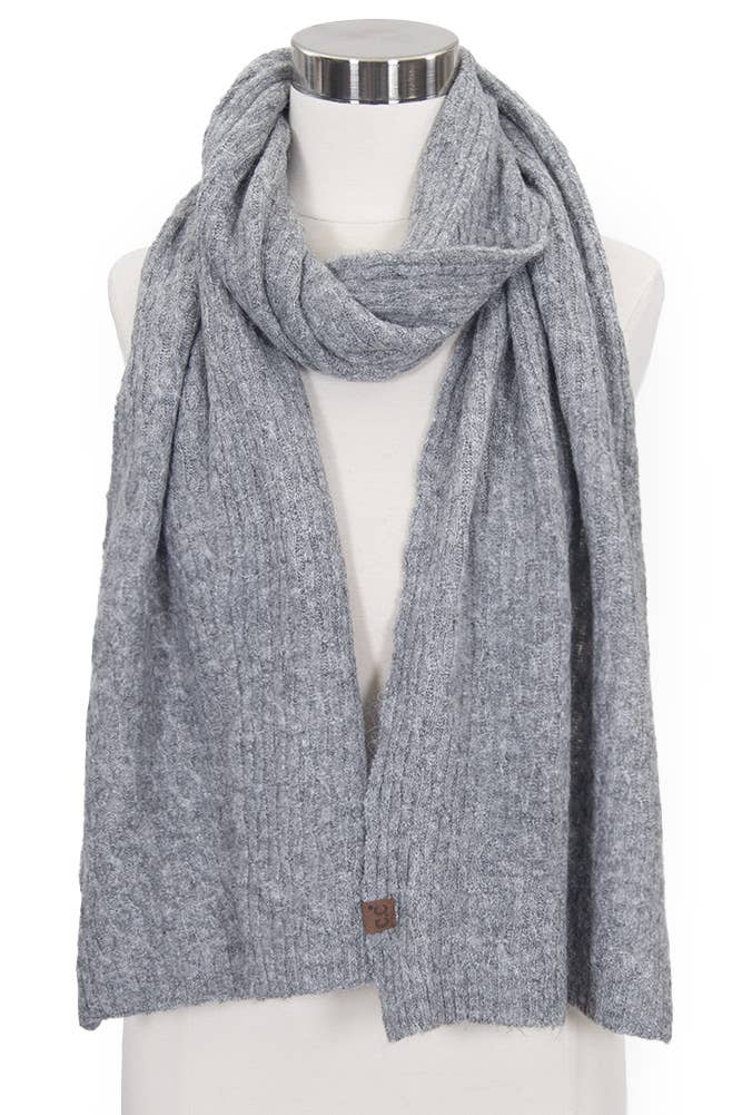 Recycled Fiber Winter Scarf: Taupe