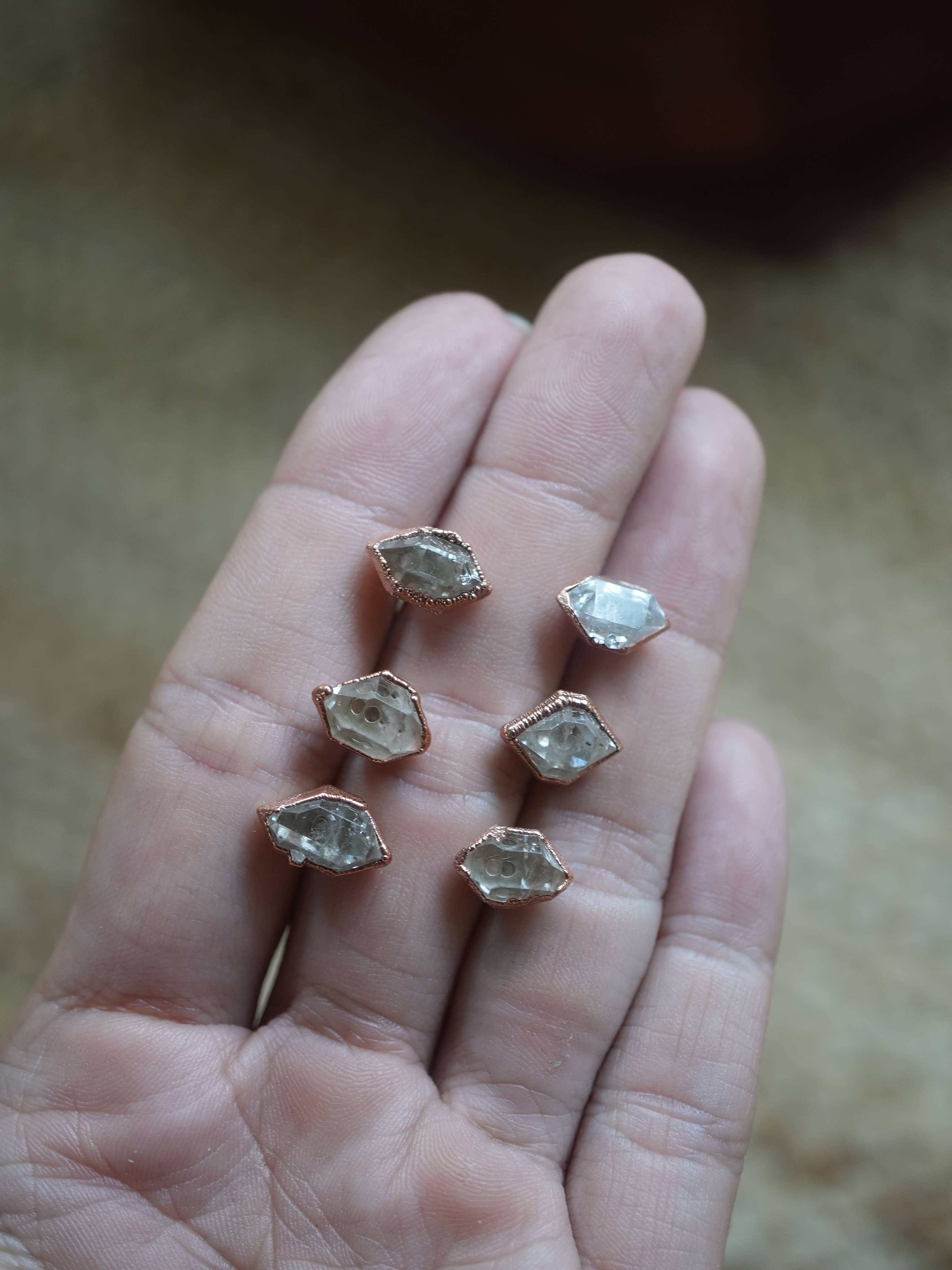 Extra Large Herkimer diamond earrings, Herkimer earrings, Herkimer studs, outlets Raw stone earrings, Crystal earrings, Raw diamond earrings